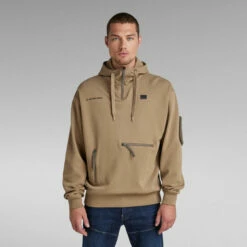 G-Star Raw Half Zip Loose Hooded Sweater