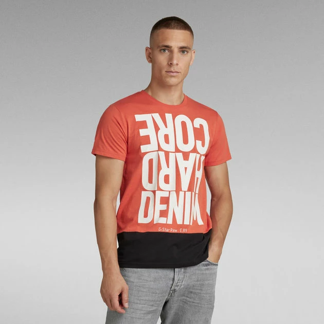 G-Star Raw Hard Core Denim Color Block T-Shirt