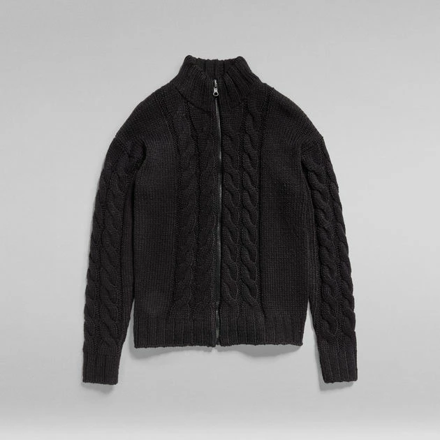 G-Star Raw Heavy Cable Loose Zip Thru Knitted Sweater - Image 4