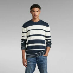 G-Star Raw Irregular Stripe Knitted Sweater