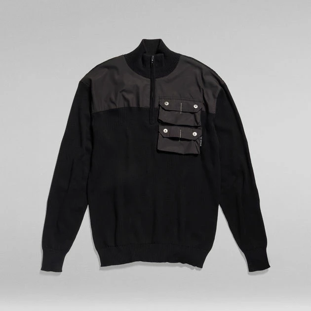G-Star Raw Swiss Army Woven Half Zip Knitted Sweater - Image 4
