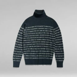 G-Star Raw Unisex Jacquard Stripe Turtle Knit